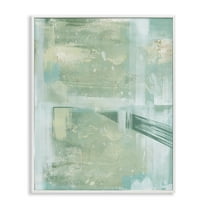 Stupell Industries Green Weathered Abstract Abstract Painting White Framed Art Print Wall Art, 11 x 14