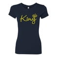 thumbnail image 2 of Wild Bobby, King Gold Script, Pop Culture, Women Slim Fit Junior Tee, Navy, X-Large, 2 of 4