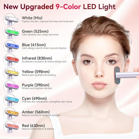 9 in 1 Red Light Therapy Wand for Face, Portable  Massager with Microcurrent and Vibration, True Beauty Glow Tool for Women,  ( Dog House)