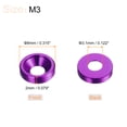 thumbnail image 2 of Unique Bargains Lot de 30 Rondelles de Comptoir M3 en Alliage d'Aluminium Anodisé, Violet, 2 of 4