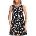 thumbnail image 1 of Fotbe Black White Leaves Vestido de Verano sin Mangas para Mujer – Vestido Midi Línea A, Estilo Camiseta Floral, Vestido Playero Casual y Fluido, 1 of 7