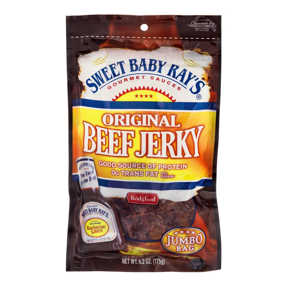 Bridgford Sweet Baby Ray's Original Beef Jerky Jumbo Bag, 6.2 Oz