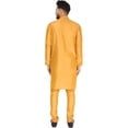 thumbnail image 4 of SKAVIJ Men's Kurta Pajama Set Art Silk Ethnic Wear Dress Gold S, 4 of 6