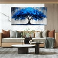 thumbnail image 2 of HFDF Blue Wall Art Large Tree of Life Wall Art for Livg Room Bedroom Office Bathroom Modern Canvas Prts Blue and Grey Picture 14x11inch Framed, 2 of 6