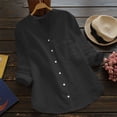 thumbnail image 3 of Women linen Casual Solid Long Sleeve Shirt Blouse Button Down Tops Short Sleeve Scrub Jackets Long Sleeve Polyester Shirt Women Shirt Juniors Thick Long Sleeve T Shirt Women And Shirts Women Womens, 3 of 3