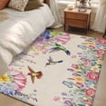 thumbnail image 4 of Spring Flowers Area Rugs 4x6 ft Vintage Watercolor Colorful Floral Leaf Birds Linen Texture Washable Rug Non Slip Indoor Carpet Absorbent Floor Mat for Living Room Bedroom Dining Room, 4 of 9