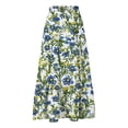 thumbnail image 5 of Jsaierl Women's Daisy Floral Print Tiered Maxi Skirt, Drawstring Waist Flowy Skirt with Pockets, Casual Bohemian Skirt for Summer Vacation, 5 of 7