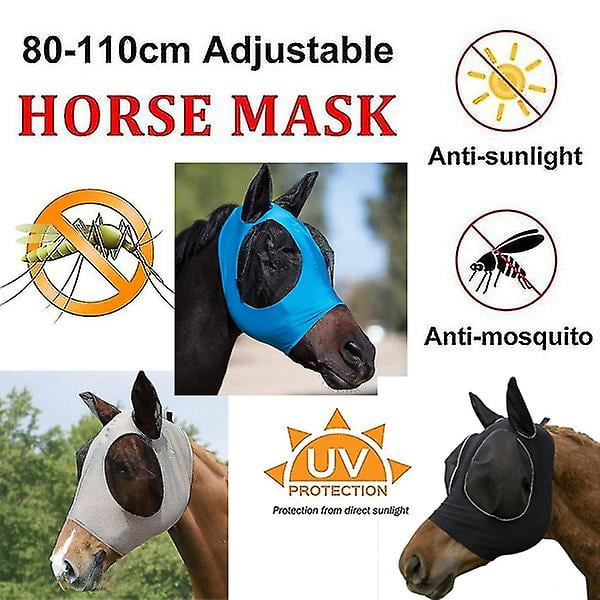 Super Comfort Horse Fly Mask Horse Mask With Ears Smooth And Elasticity Fly Mask With Uv Protection