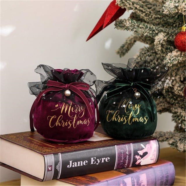 Fiudx Bolsa de Regalo Navideña, para Guardar Dulces Festivos, Tela Duradera, Bonita Decoración Navideña, Decoración para Fiestas, Regalos de Navidad, Tamaño Como Se Muestra