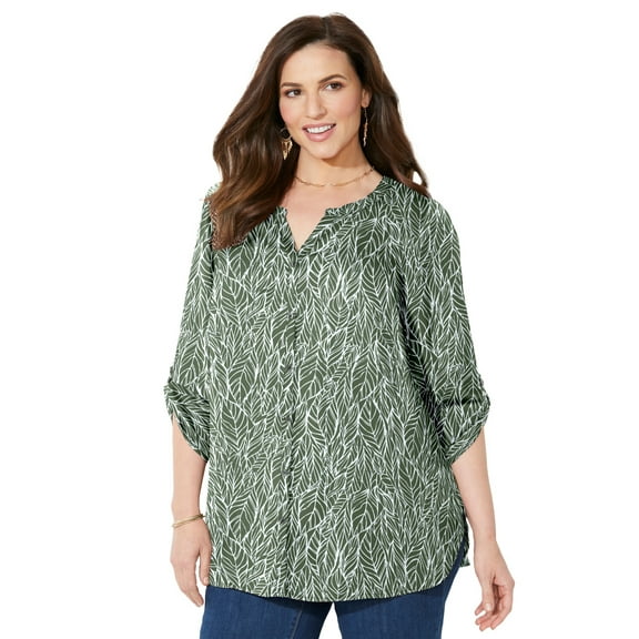 Catherines Women's Plus Size Petite Breezeway Georgette Blouse