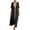 Black, variant on Noric Women's Cotton Summer Shirt Dresses Button Down Roll Tab Sleeves Collared Casual Blocked Color A Line Maxi Dresses