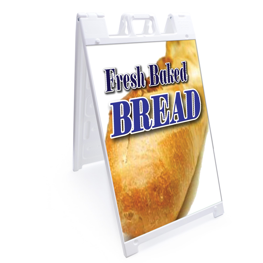Aframe Sidewalk Fresh Baked Bread Sign With Graphics On Each Side 18