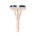 thumbnail image 3 of ANGARA Natural 1.6 ct London Blue Topaz Two-Stone Bypass Ring in 14K Rose Gold for Women (Size-7x5mm) | November Birthstone, Anniversary, Jewelry Gift for Women | Natural London Blue Topaz Ring, 3 of 10