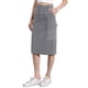 thumbnail image 4 of Falda Midi de Mujer Inspire Chic de Cintura Alta con Espalda Elástica de Pana XS Gris, 4 of 5