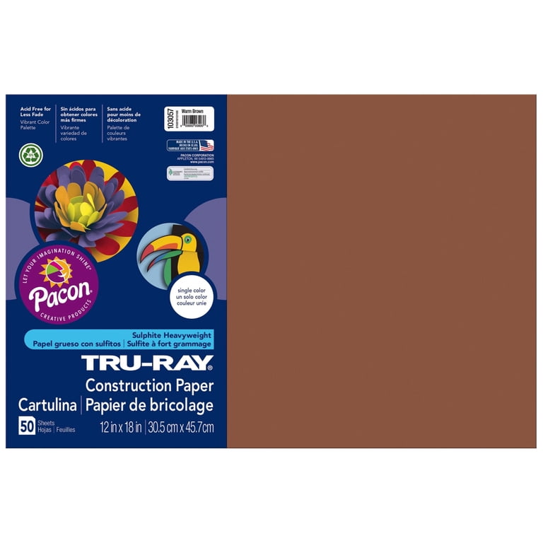 Tru-Ray Heavyweight Construction Paper, Warm Brown, 50 Sheets photo 1