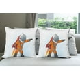 thumbnail image 6 of Ambesonne Space Throw Pillow Cover 4 Pack, Astronaut Galaxy Journey, 18", Orange Grey Red, 6 of 7
