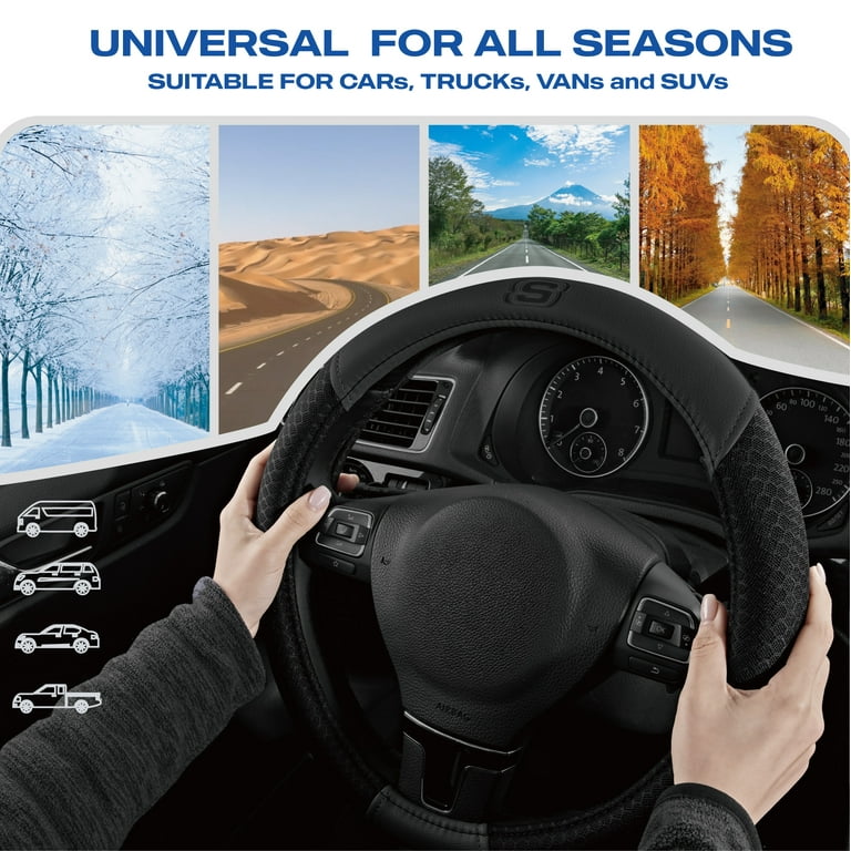 Skechers Air-Cooled Memory Foam Steering Wheel Cover, Black photo 5