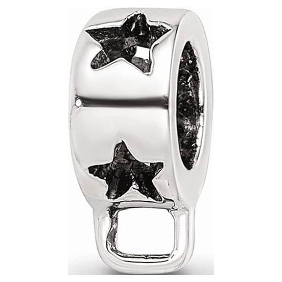 925 Sterling Silver Reflections Star With Loop for Click-on Bead; for Adults and Teens; for Women and Men