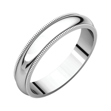 925 Sterling Silver 4mm Milgrain Design Wedding Band