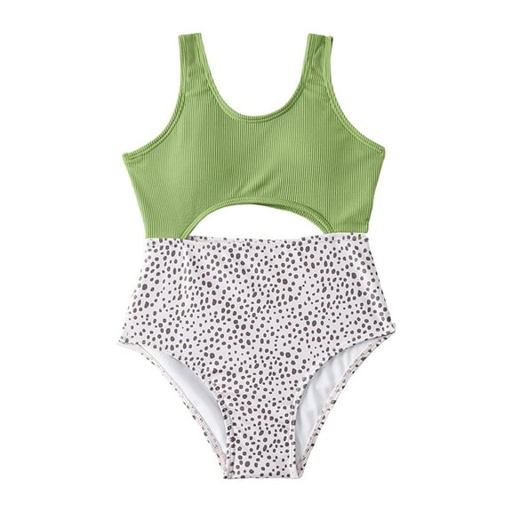 Povozer Tween Girl Swimsuit Girls Swimsuit Kids Vintage Plaid Bikini Bathing Suit Girl Summer Beach Cute Gingham Print Swimwear Outfit for 8-9 Years,Green