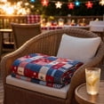 thumbnail image 5 of Homellea Patriotic American Flag Throw Blanket, 50 x 60 Inch Red White Blue Patchwork Flannel Fleece Blanket for Couch, Sofa, Bed, Camping, Travel, 4th of July and Memorial Day Decor, 5 of 6