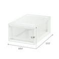 thumbnail image 7 of IRIS USA 6 Qt. Small Plastic Stacking Drawer, 4 Pack, Stackable Storage Organizer Unit with Sliding Drawer for Bedroom Kitchen Under Sink Pantry Craft Room Dorm Office, White, 7 of 7