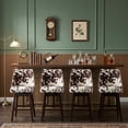 thumbnail image 3 of Guyou 27.5"Counter Height Bar Stools Set of 6, Nailhead Trim Velvet Barstools with Back and Wood Legs, 360°Swivel Upholstered Stool Chairs for Kitchen Island Breakfast Bar Restaurant, Cow, 3 of 16