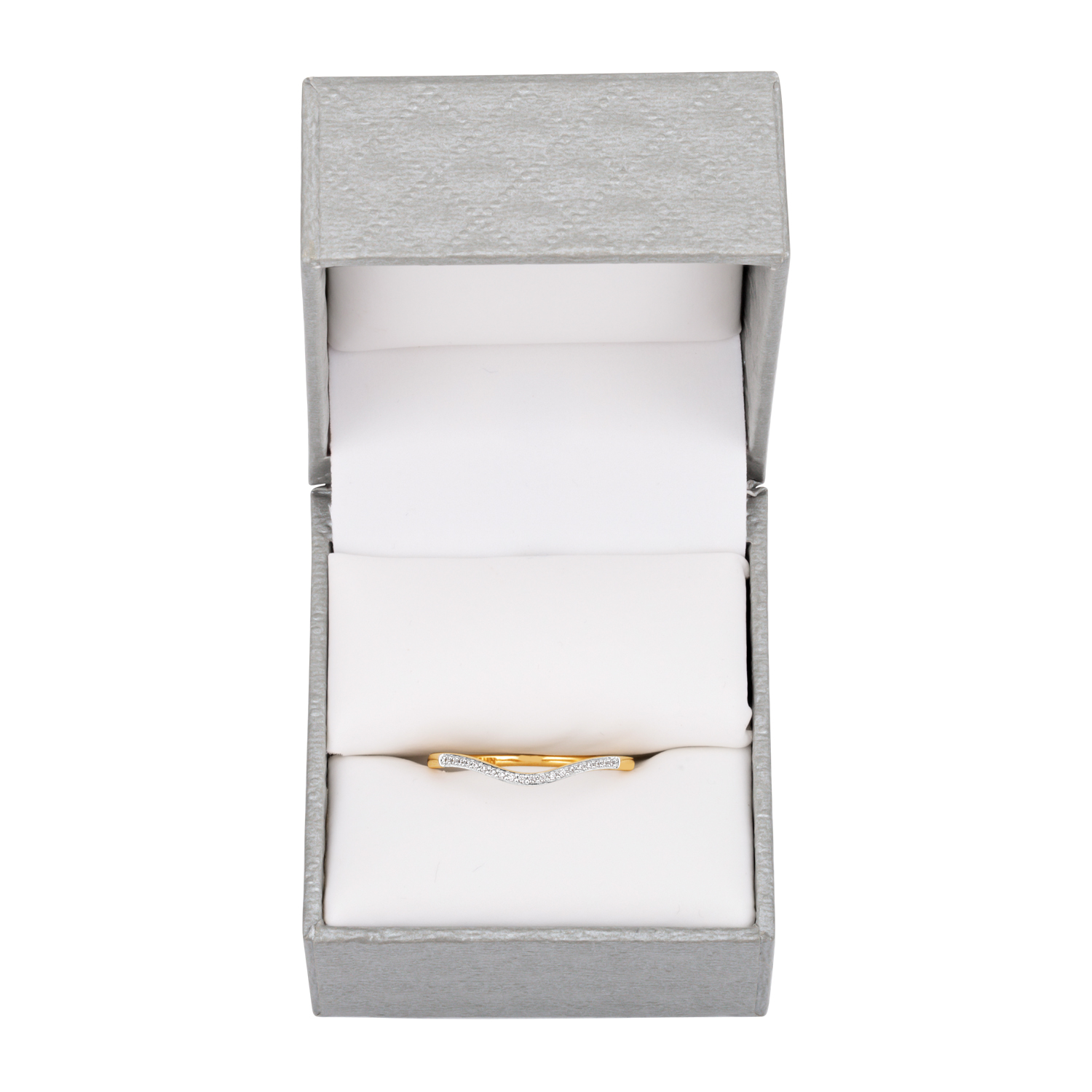 14kt Yellow Gold Plated Genuine Diamond Accent Stackable Ring
