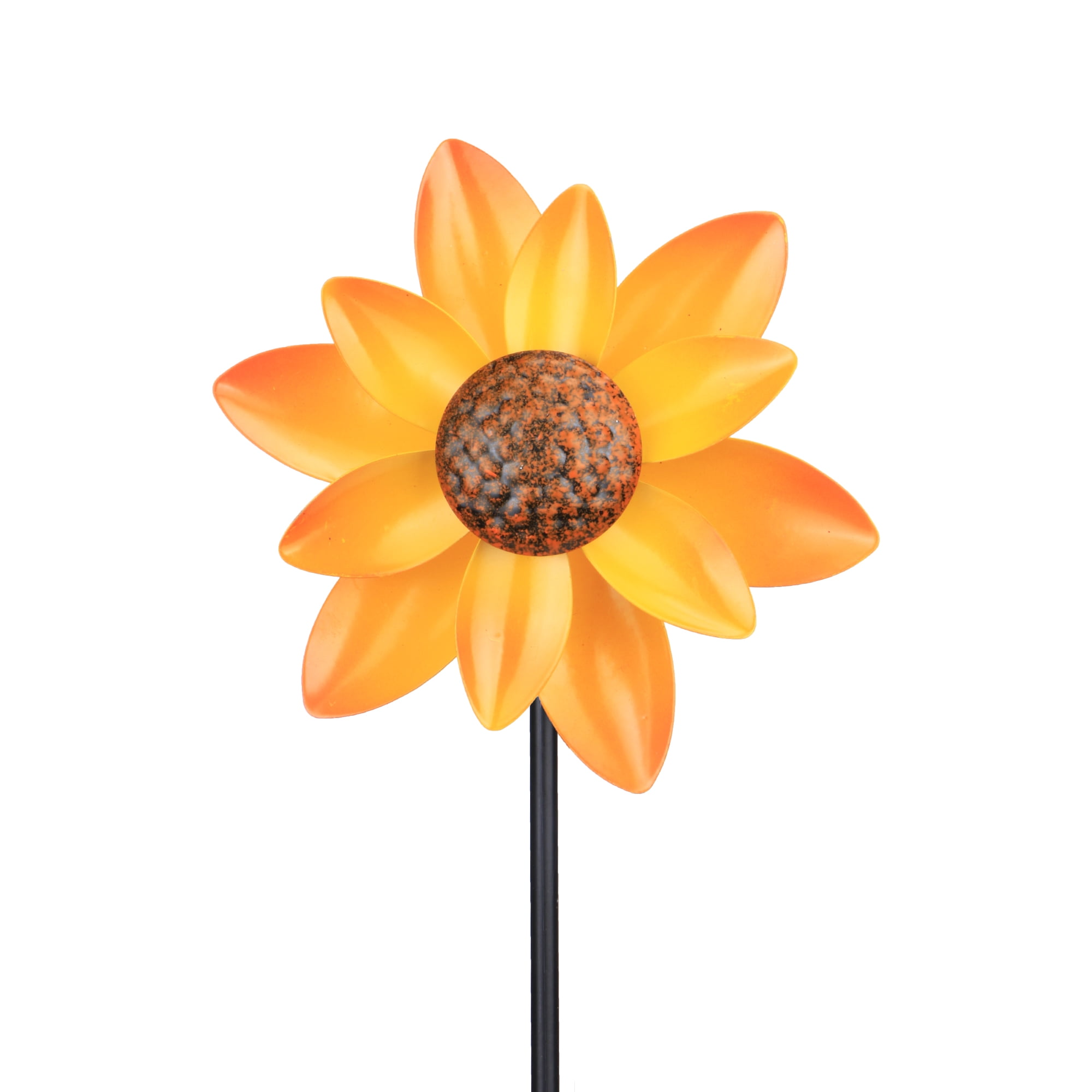 Mainstays Outdoor Dual Yellow Flower Metal Wind Spinner