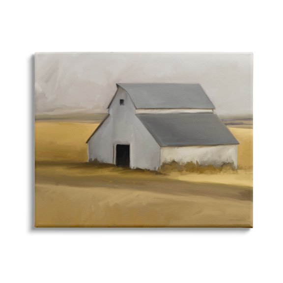 Stupell Industries Autumn Field Farmhouse Barn Landscape Cool Cloudy Sky, 30 x 24, Design by Kamdon Kreations