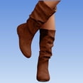 thumbnail image 5 of Fnooota Women's Knee High Boots, Non Slip Round Toe Fashion Side Zipper Fall Winter Shoes Brown Size 9.5, 5 of 5