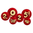 thumbnail image 1 of 6x 2025 año Nuevo Chino decoraciones de abanicos de papel abanicos de papel suministros de fiesta adorno de bendición para ventana Estilo A, 1 of 8