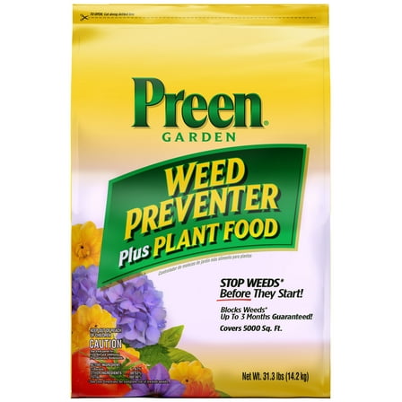 Preen Garden Weed Preventer Plus Plant Food Fertilizer 31.3 lb. Bag - Covers 5,000 Sq. ft.