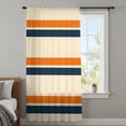 thumbnail image 4 of Orange Blue Stripe Sheer Curtains 108 Inches Extra Long, Minimalist Farmhouse Stripes Light Filering Curtains, Privacy Drapes Simi Floor to Veiling Curtain for Living Room Large Window Treatment, 4 of 9