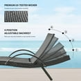 thumbnail image 4 of 80.3” Outdoor Lounge Chairs Set of 6, Black Wicker Chaise Lounge, Patio Recliner Chair, Adjustable Backrest Pool Lounger, Tanning Chairs for Outside with Pull-Out Side Table, Steel Frame, 4 of 12