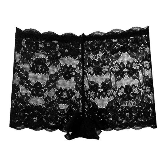 Seductiva Women's Cotton Brief Underwear for Women Lace Waist See Through Cotton Crotch Women Flat Angle Full Coverage Briefs 1PC