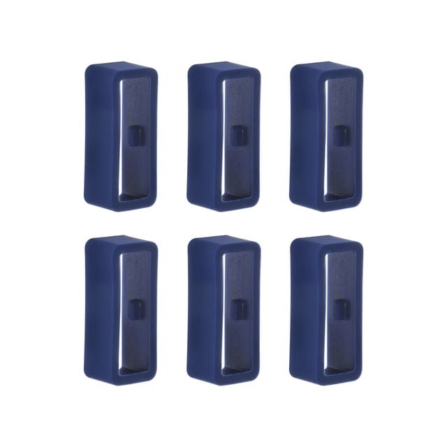 6uds Reloj Correa Lazo Cierre Anillos 16mm Caucho Reloj Soporte Guardián Silicona para Reloj Correa, Marino Azul
