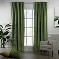 thumbnail image 2 of 3S Brother's Extra Long Solid Luxury Matte Velvet Soft Curtain Lime Single Panel Hanging Back Tap & Rod Pocket Home Décor 5-25 Feet Custom Made Curtains -Made in Turkey Each(52"x180"), 2 of 7