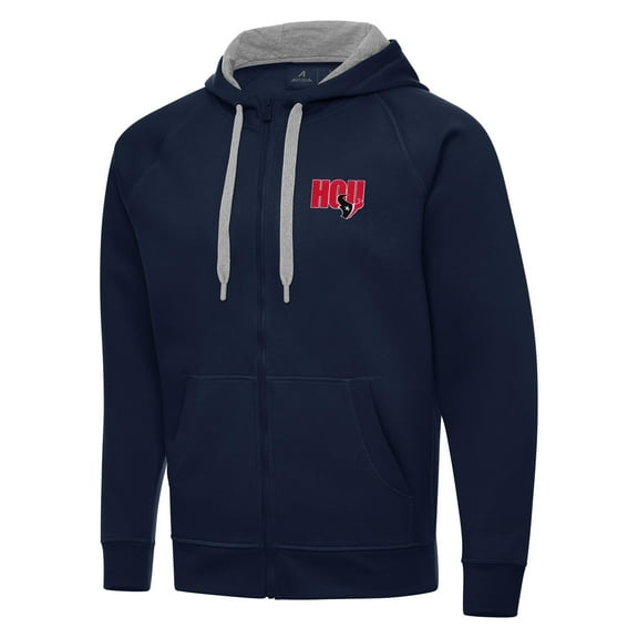 Men's Antigua  Navy Houston Texans Victory Full-Zip Hoodie