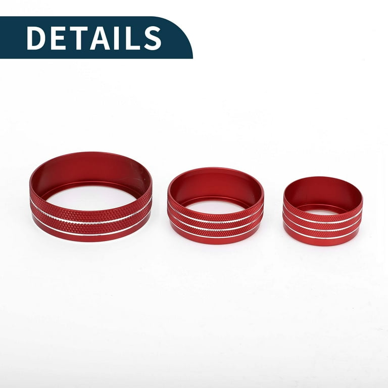 Black AC Radio Switch Button Trim Ring Knob Cover Set – For Jeep Grand Cherokee 2014-2021 – Low Equipment Only