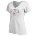 thumbnail image 2 of Women's White Boston Celtics Floral Arch V-Neck T-Shirt, 2 of 3