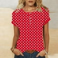 thumbnail image 2 of Ziynglg T-Shirts Imprimés pour Femmes Été Col Rond Manches Courtes Blouses Amples Basiques Travail Chic Bureau Tuniques Chemises, 2 of 8