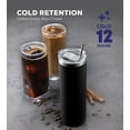 thumbnail image 3 of Insulated Skinny Stainless Steel Tumbler Set - 4-Pack 20oz Coffee Tumbler with Straw - Travel Coffee Mug With PBA Free Lids - Slim Vacuum Insulated Tumblers Keep Hot and Cold - Great for Home, Office., 3 of 7