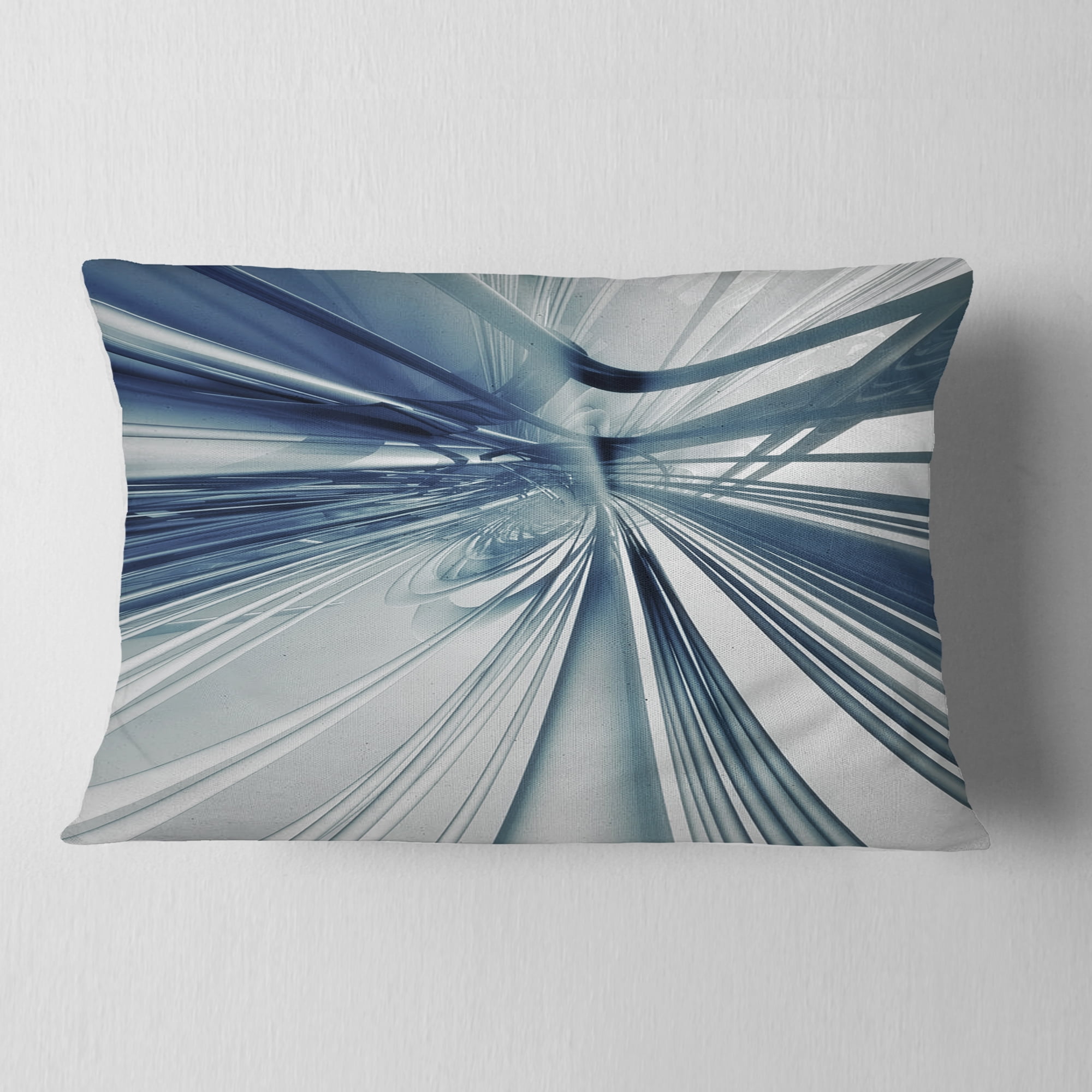 Designart Blue 3D Textured Art - Abstract Throw Pillow - 12x20