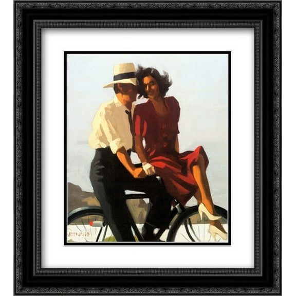 Lazy Hazy Days 2x Matted 20x24 Black Ornate Framed Art Print by Jack Vettriano