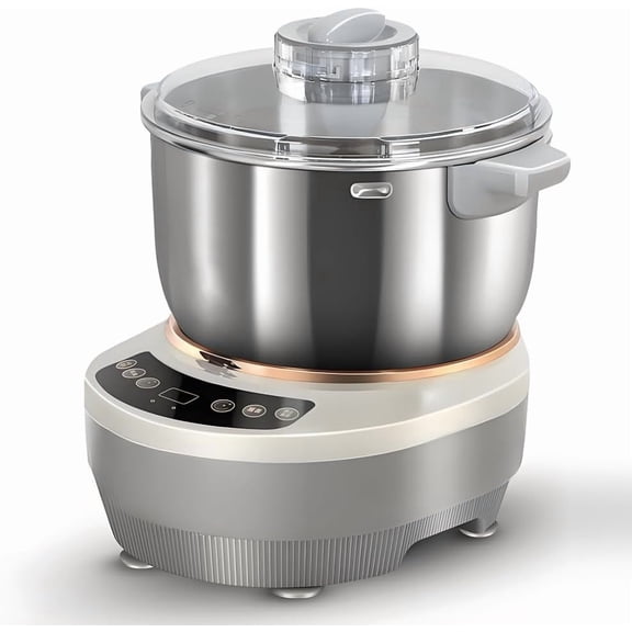 Electric Dough Maker Machine with Fermentation Function, 7L Large Capacity Household Dough Mixer, 304 Stainless Steel, Microcomputer Timing, Front Touch Panel, Gray,7L