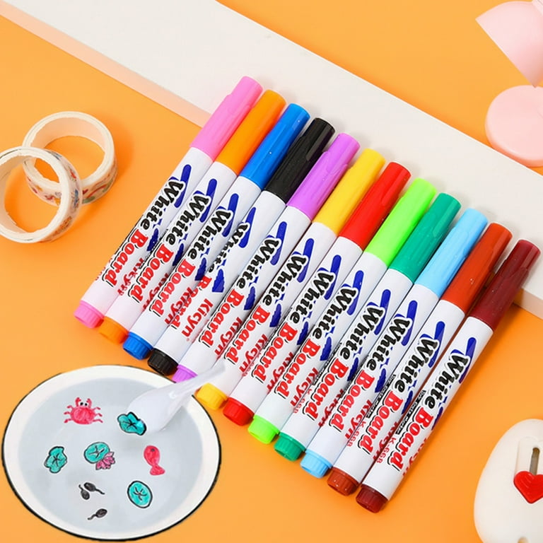 Washable Dry Erase Markers for Kids, Erasing Whiteboard Marker, Colorful  Water Doodle Pens, Quick Drying Drawing (8/12 Colors) : :  Stationery & Office Supplies