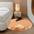 thumbnail image 3 of Mountain Line Round Rug 4ft Washable Circle Entryway Rugs Non Slip Boho Minimalist Landscape Art Sun Orange Area Rug Indoor Floor Carpet for Bedroom Kitchen Living Room Home Office Dining Room, 3 of 7