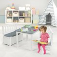 thumbnail image 4 of Gymax 4 PCS Kids Wood Table Chairs Set w/ Storage Stool Toddler Furniture Set Grey, 4 of 10