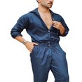thumbnail image 2 of Combinaison Homme Couleur Unie Col Rabattu Manches Longues Combinaisons pour Garçons, 2 of 5